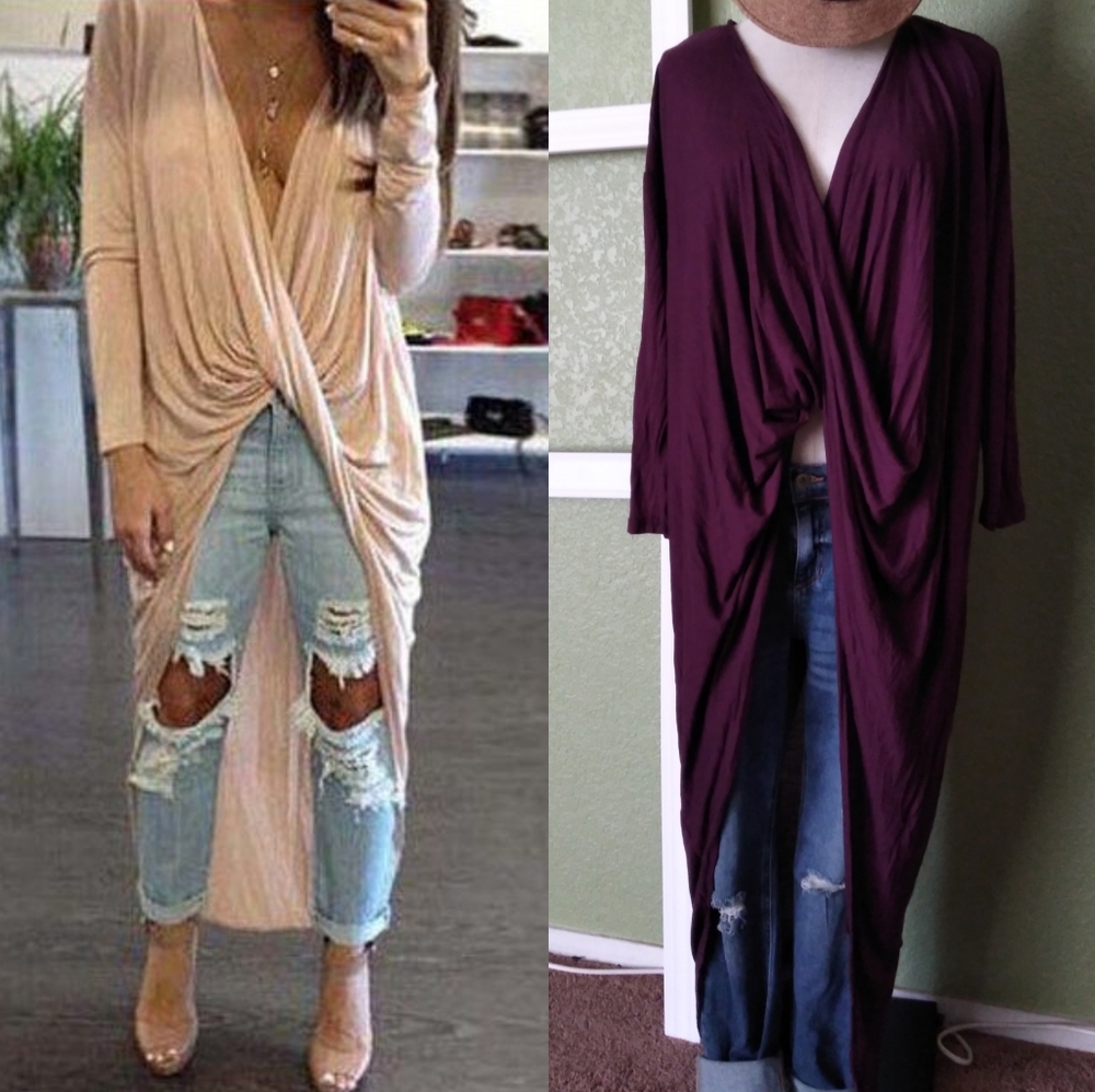 High low burgundy top